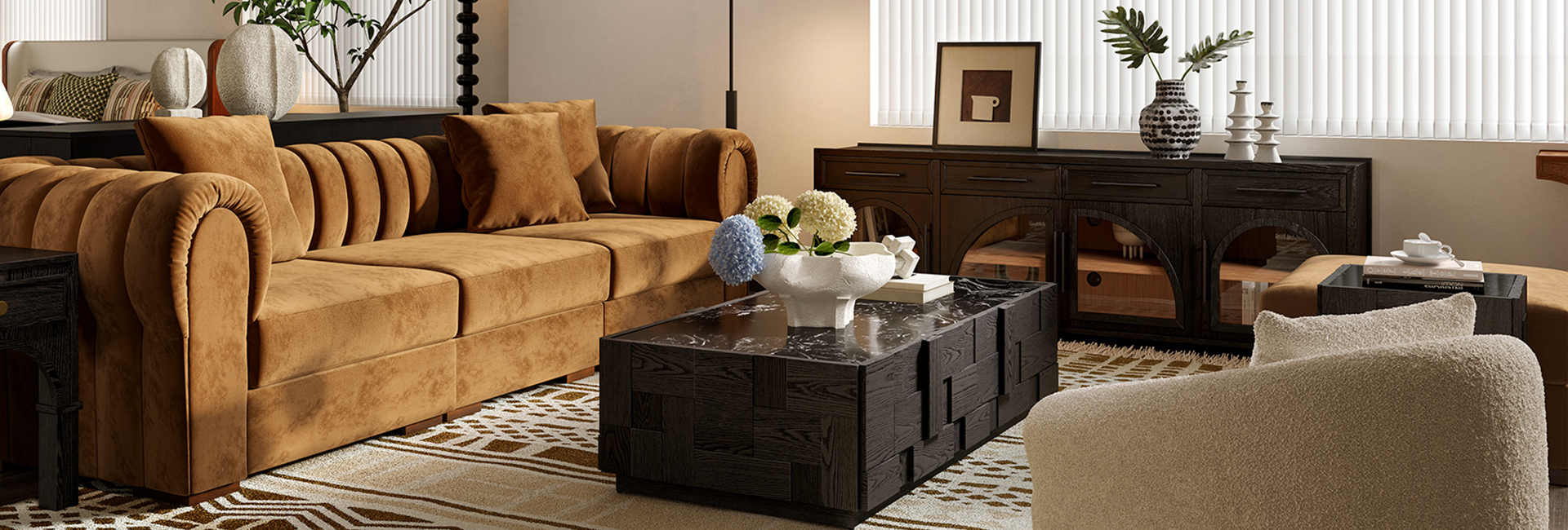 HERNEST living room showroom with sofa