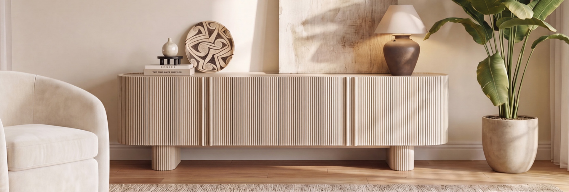 fluted tv stand