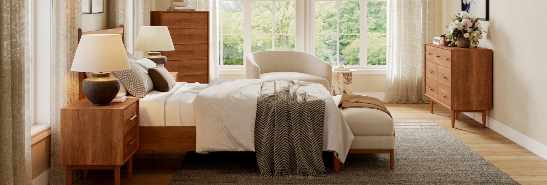mid century modern bedroom design