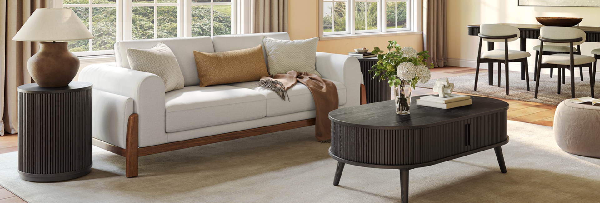 wood frame sofa