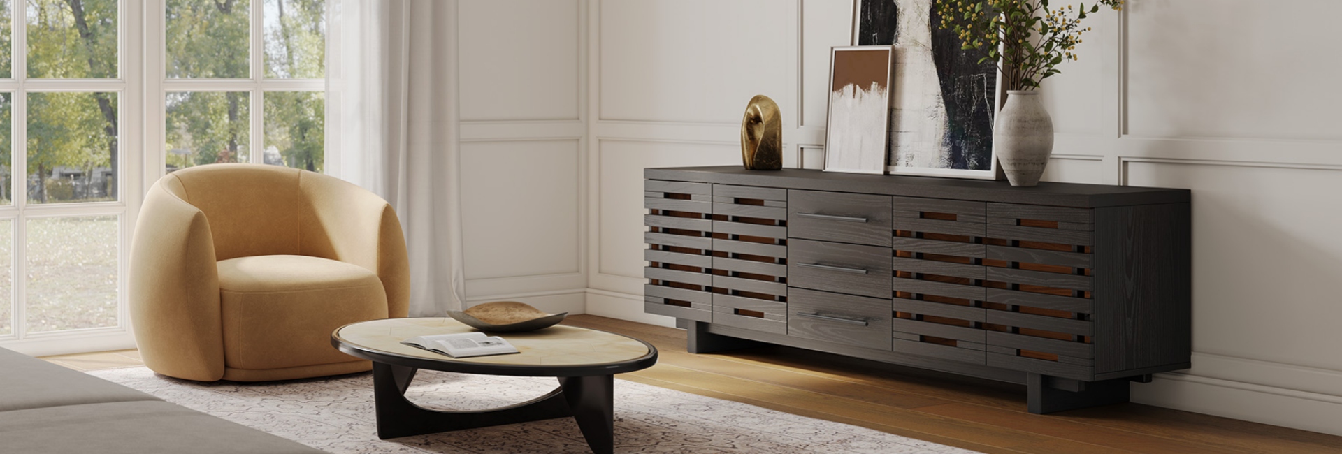 slatted tv stand