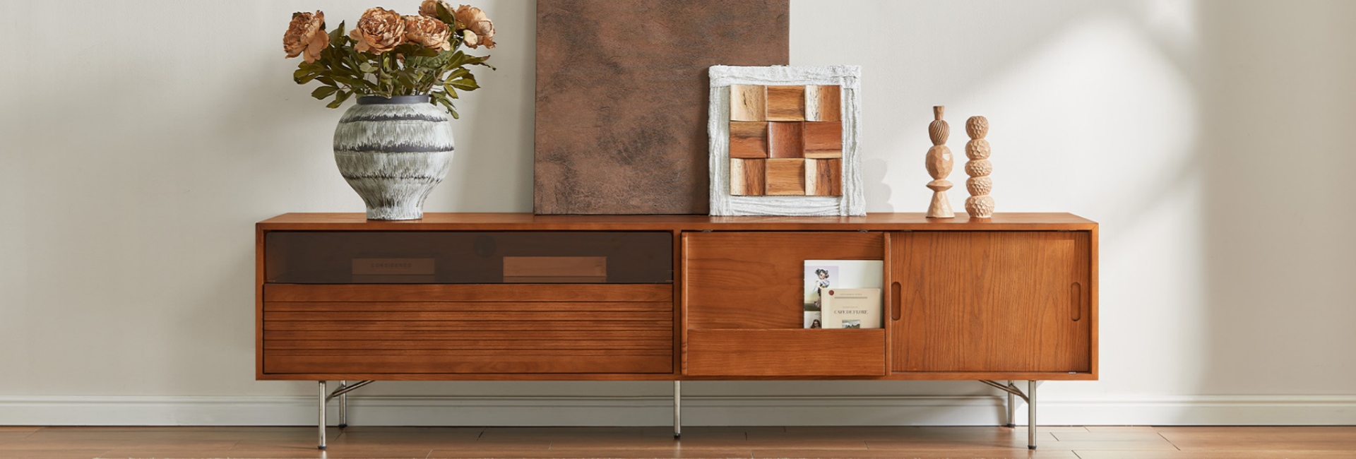 media console for wall mounted TV