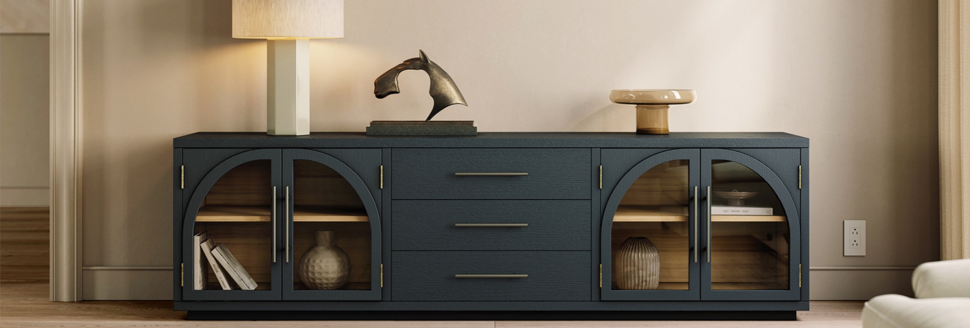 tv stand with cable management