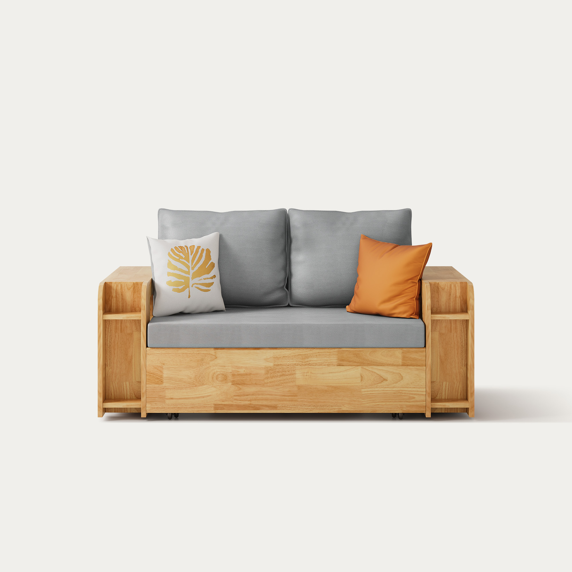 Hilda 61 Inches Modern Performance Fabrics Solid Wood Sleeper Sofa