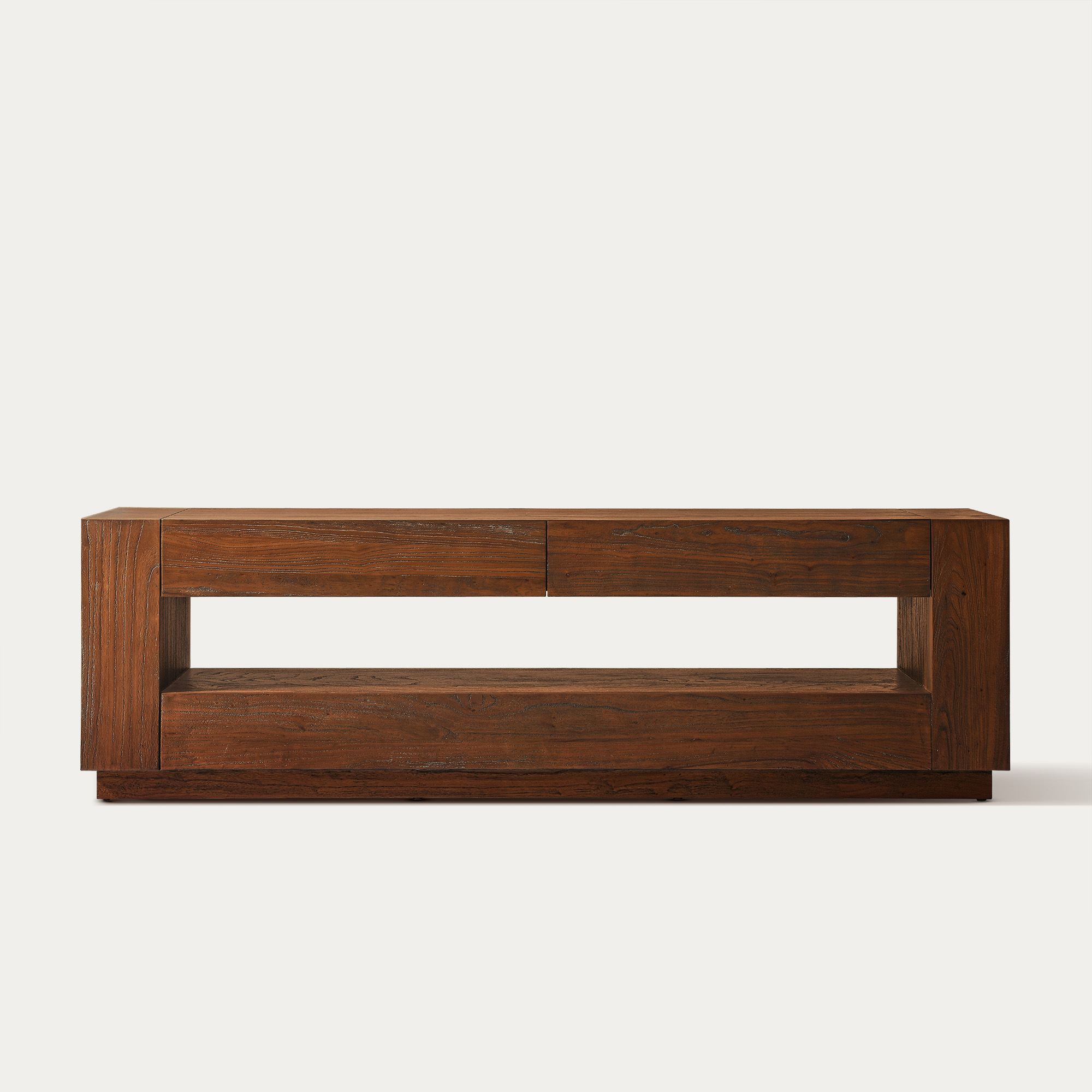 Torben 70 inch Old Elm TV Stand with 2 Drawers & Open Shelf for