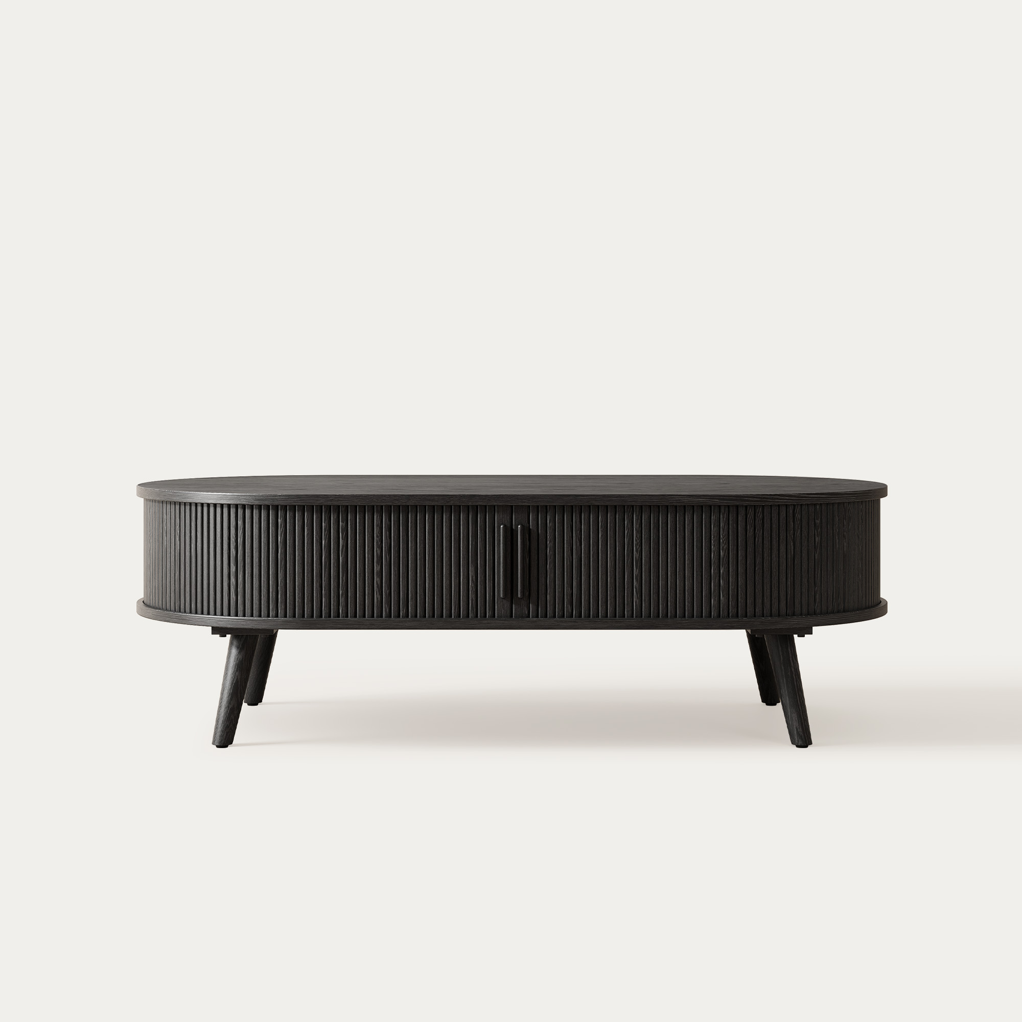 Valo 55 inch Black Solid Oak Coffee Table with Drawer | HERNEST