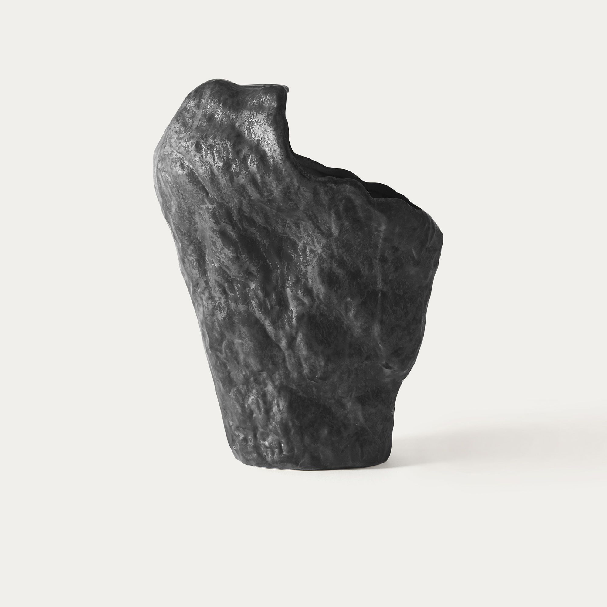 black matte ceramic vase 20.8 inch H room decor stone textured