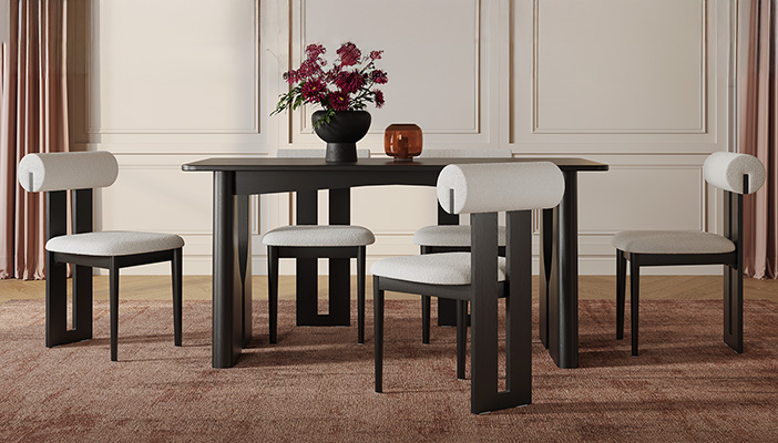 ナナオ BOSCO Dining chair Hernest | Modern Set of 2 Upholstered Dining Chair with Ash