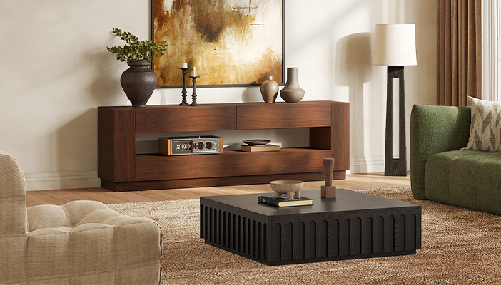 Brown Wood TV Stand