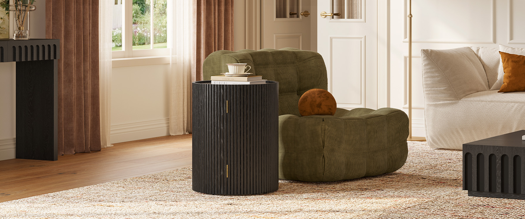 15" Wood Side Table for Living Room