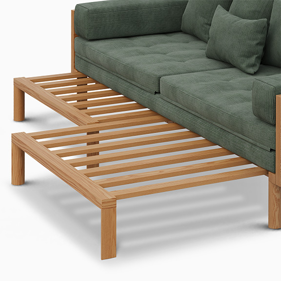 solid wood frame L-shapde sofa bed