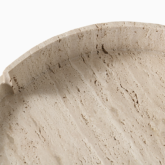 textured travertine tray