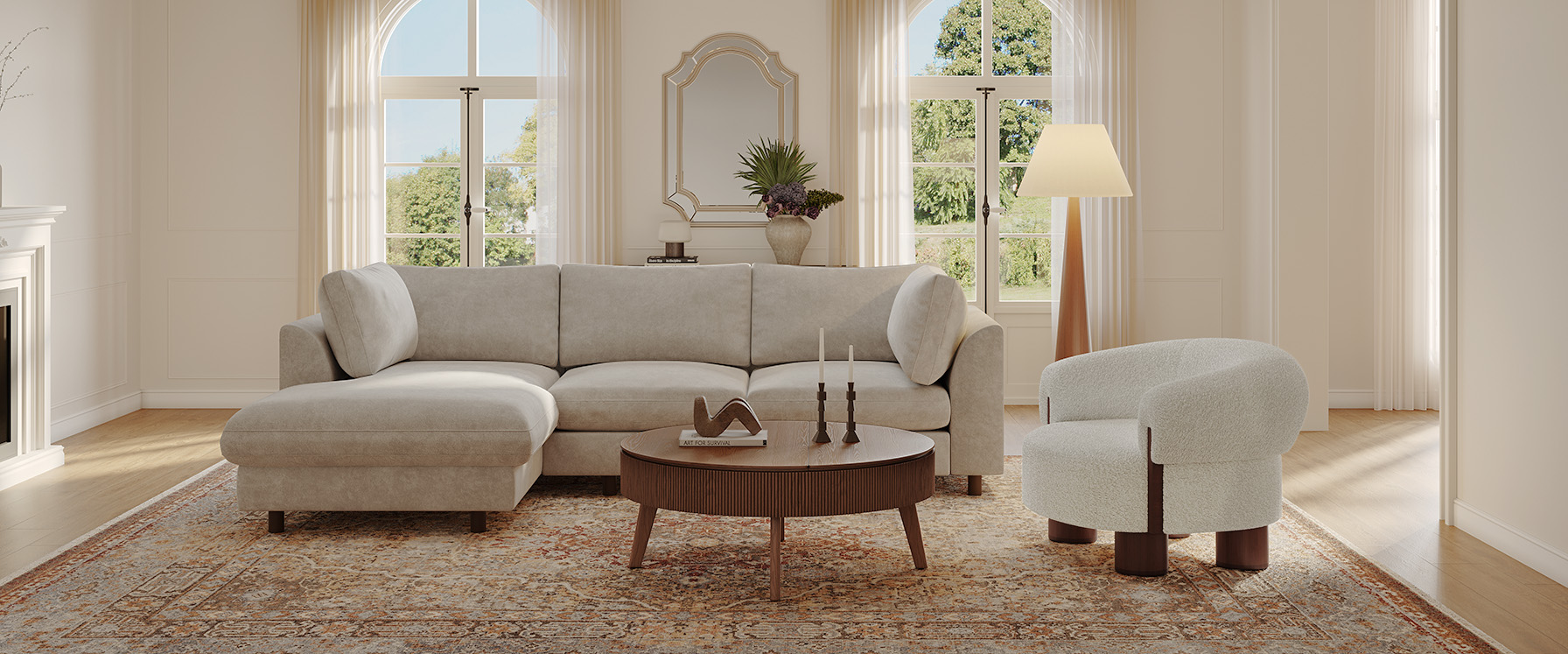 Bouclé accent chair