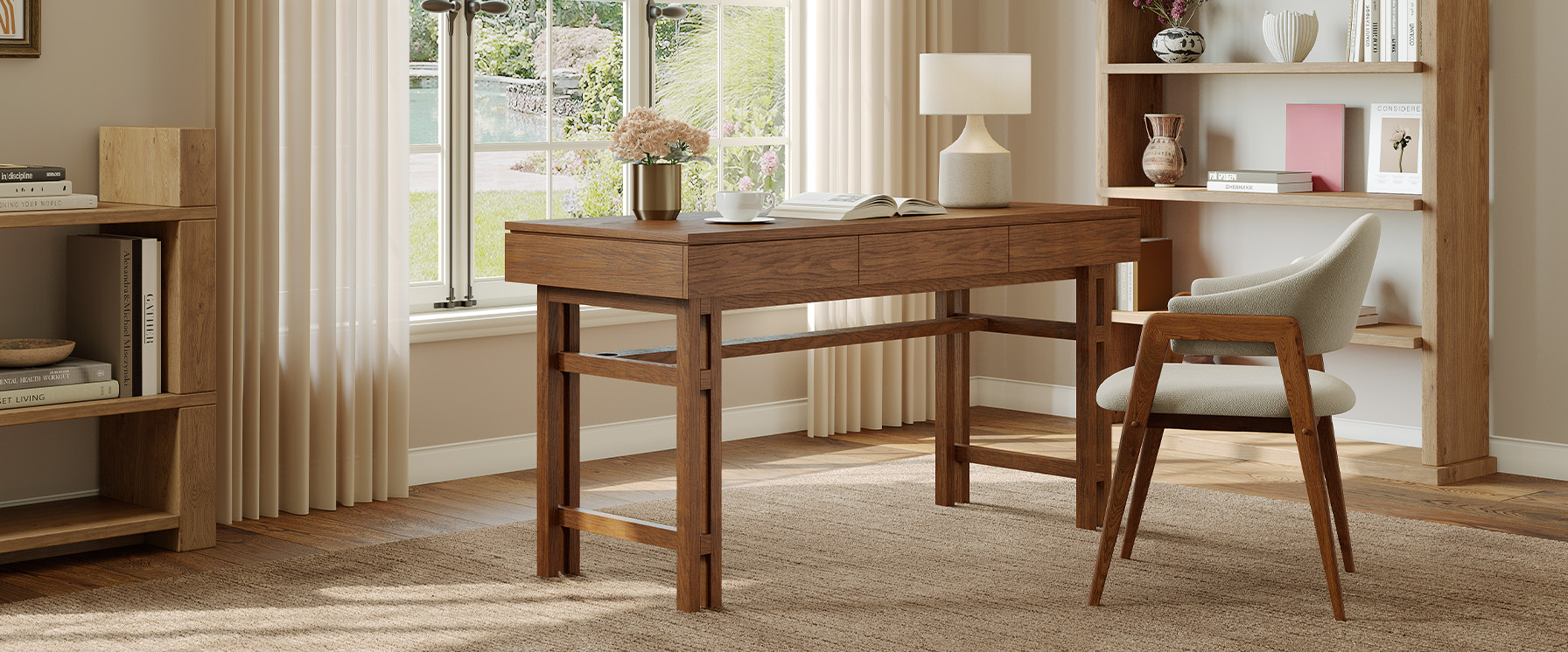 3 drawers desk
