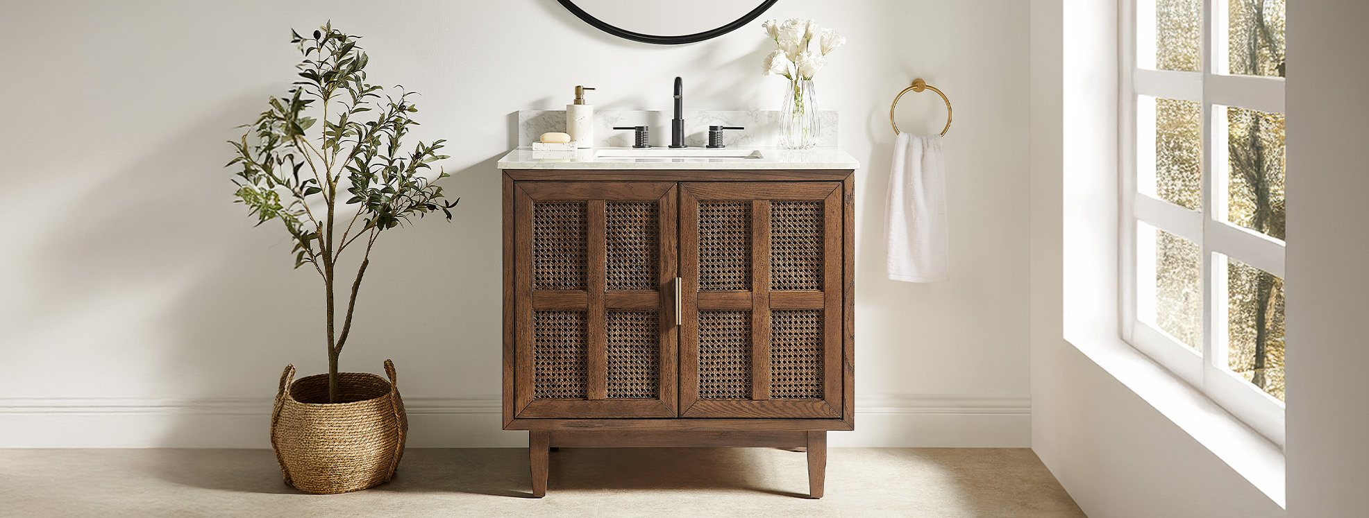 solid wood bathroom vanity