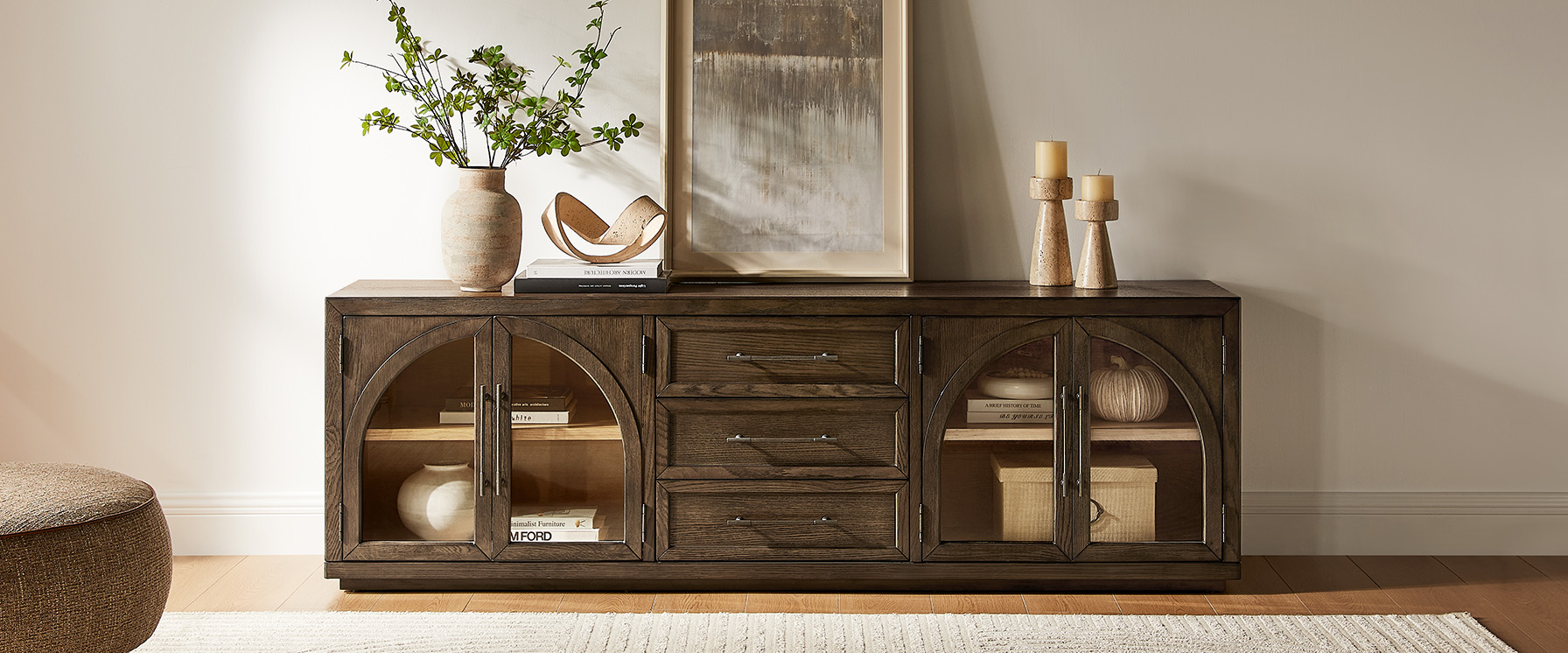 Dark Brown Oak TV Stand