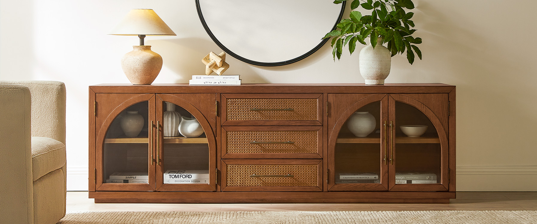 Brown Oak TV Stand
