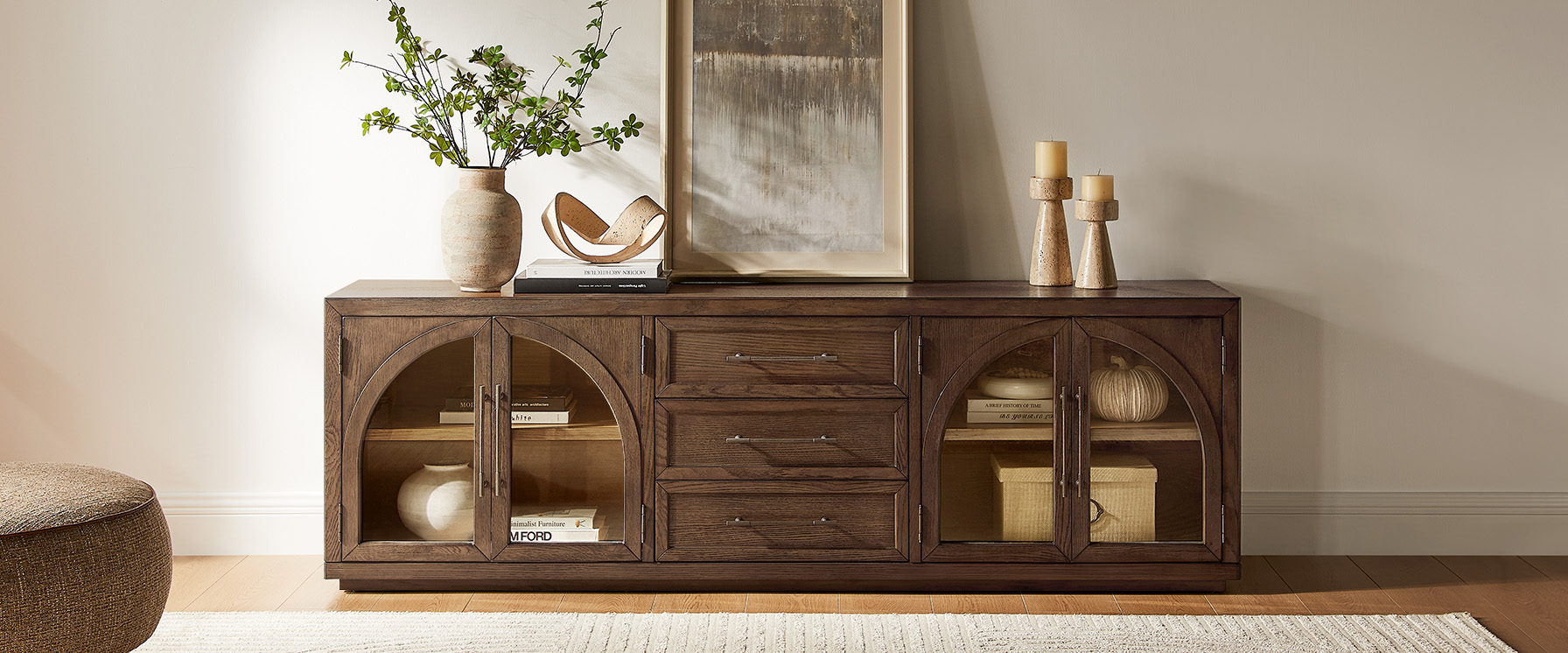 Dark Brown Oak TV Stand