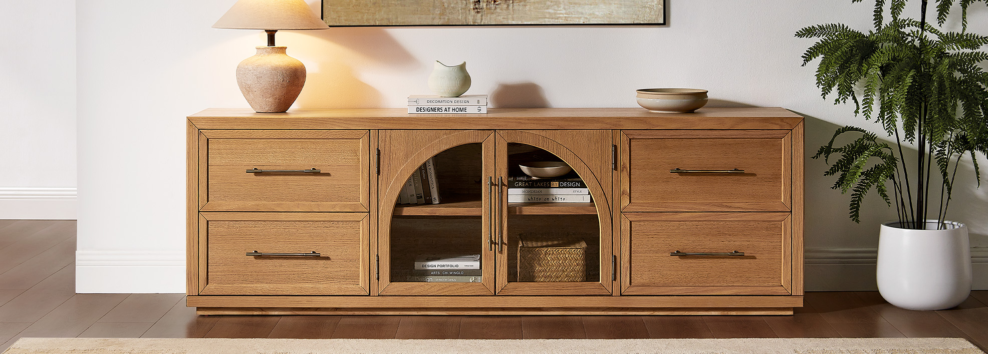 Natural Oak TV Stand