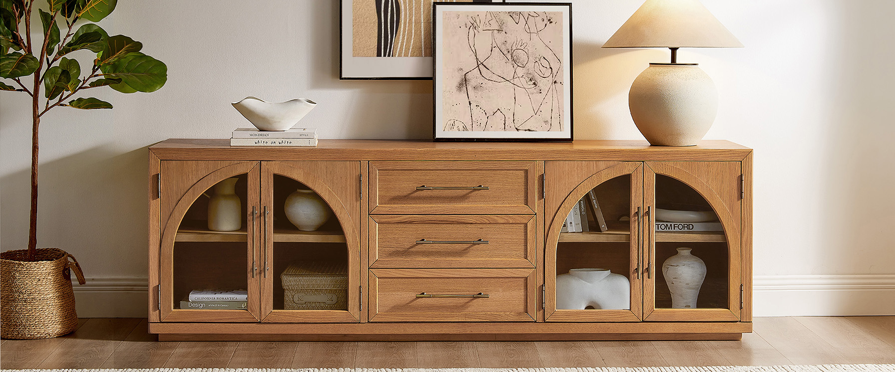 Natural Oak TV Stand