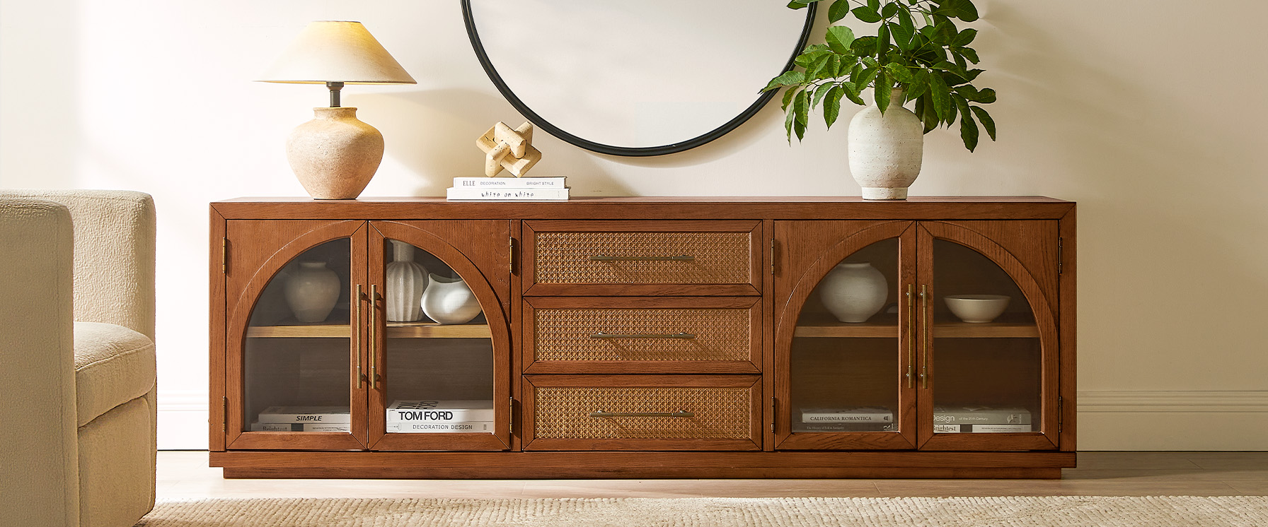 Brown Oak TV Stand