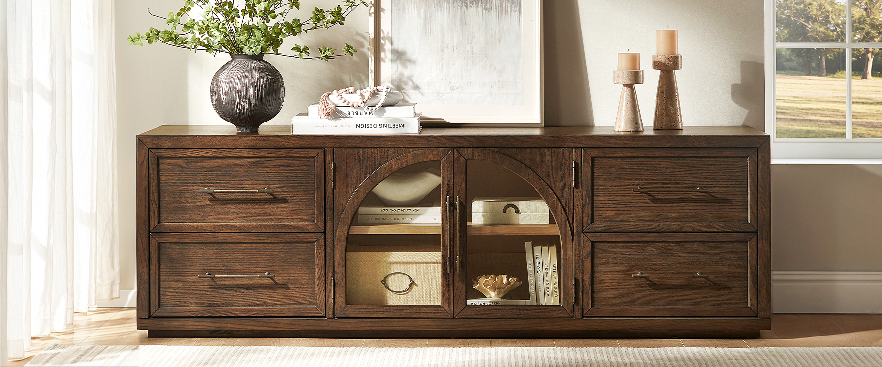 Dark Brown Oak TV Stand