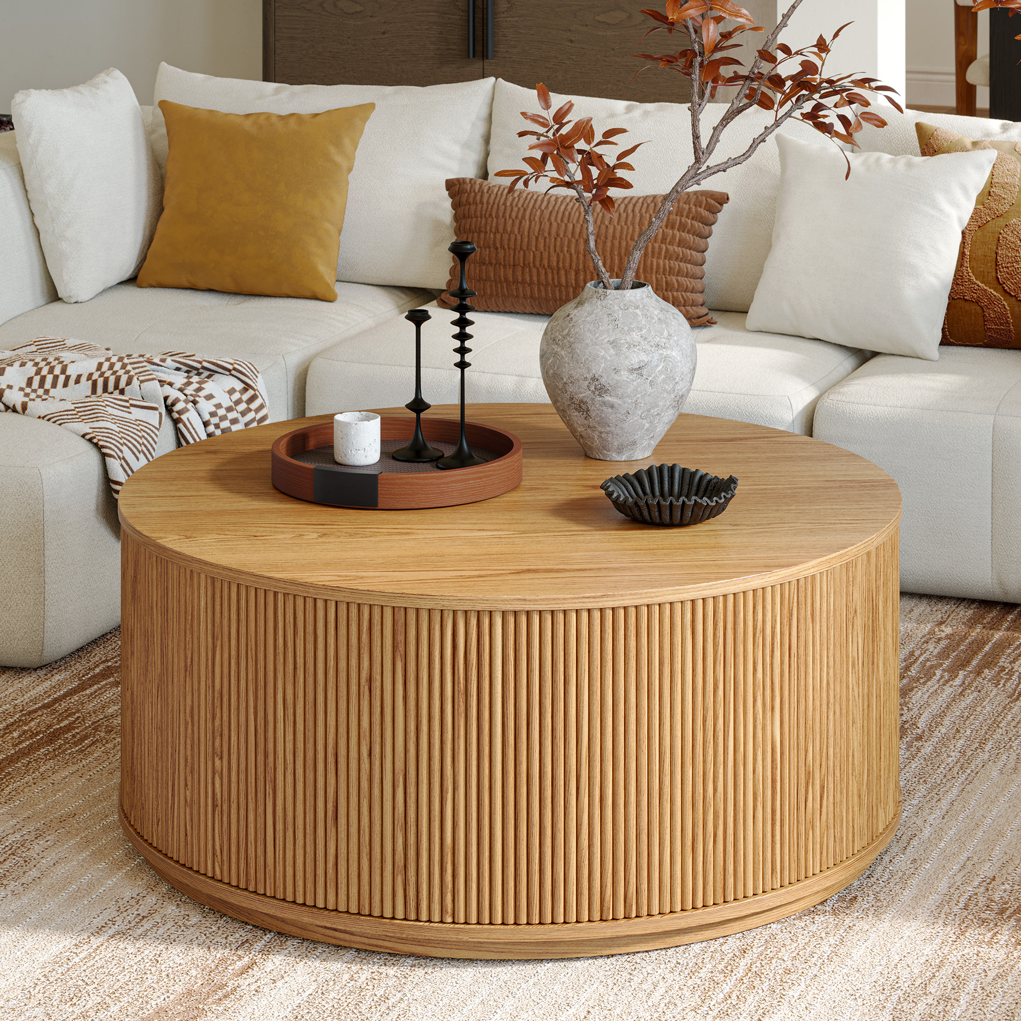Rolf 42" Round Oak … - image