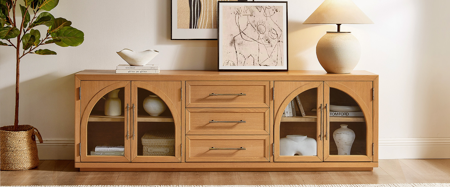 Natural Oak TV Stand