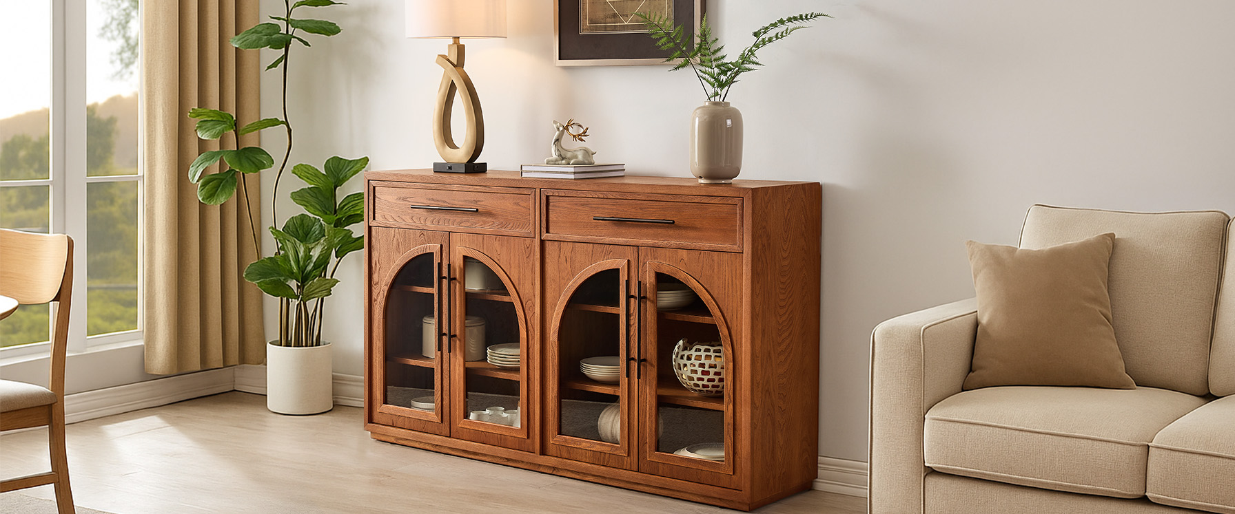 Walnut Wood Sideboard