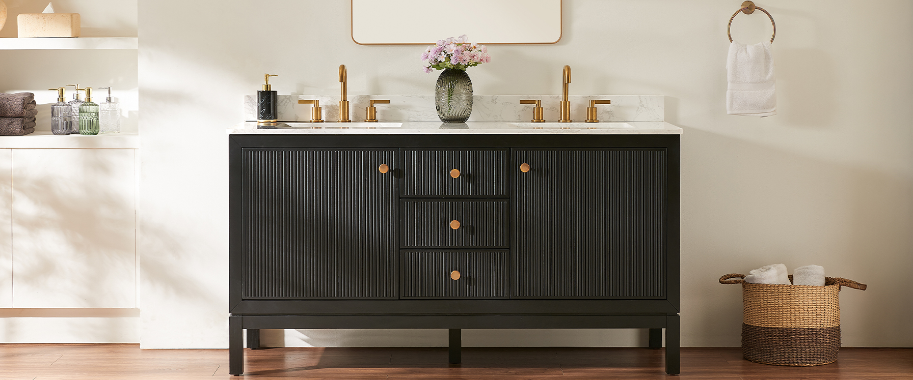 black double vanity bathroom