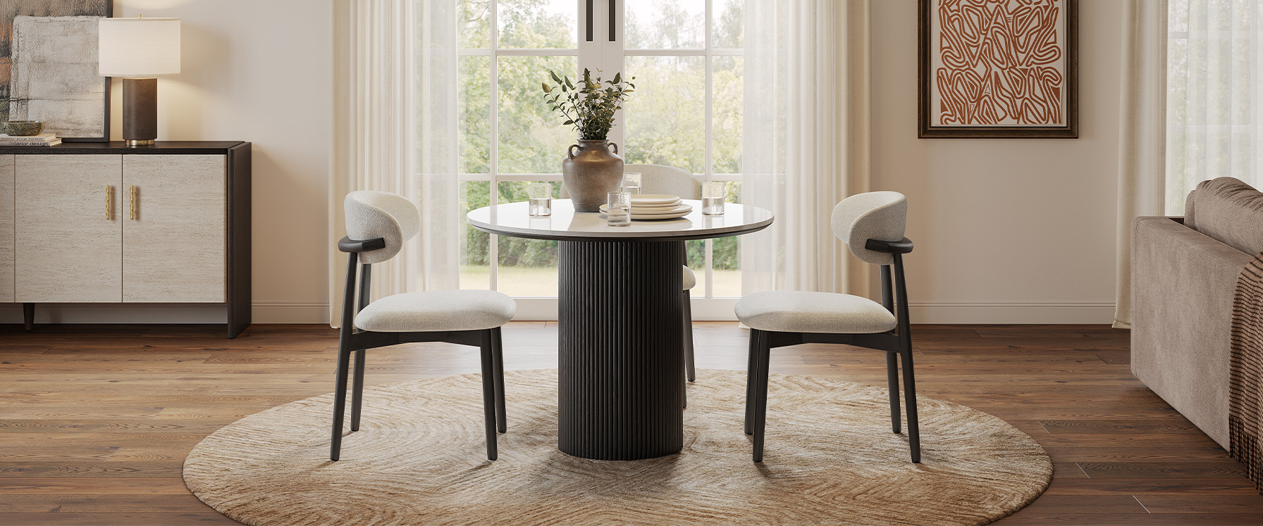black dining table