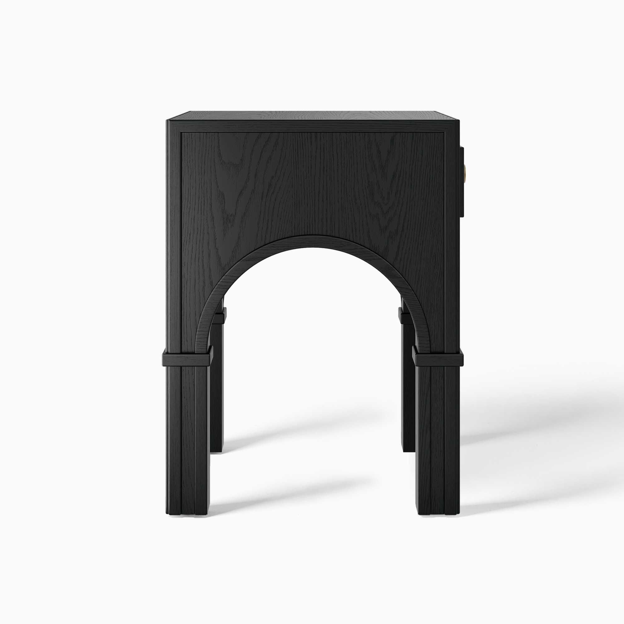 Solvind 18 inch Black Solid Oak Side Table | HERNEST