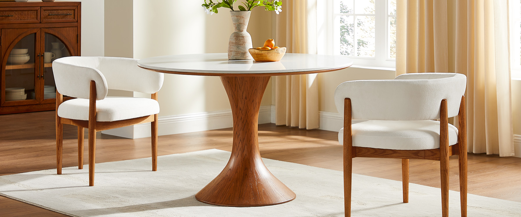48 Inch Round Sintered Stone Dining Table for Dining Room