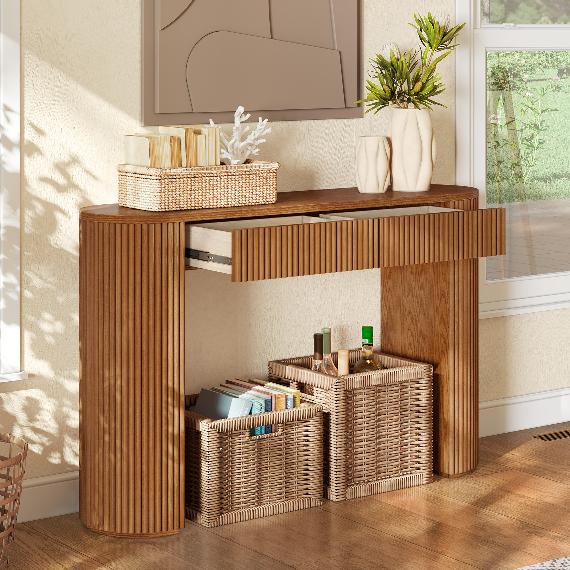 Rolf 47" Oval Wood … - image