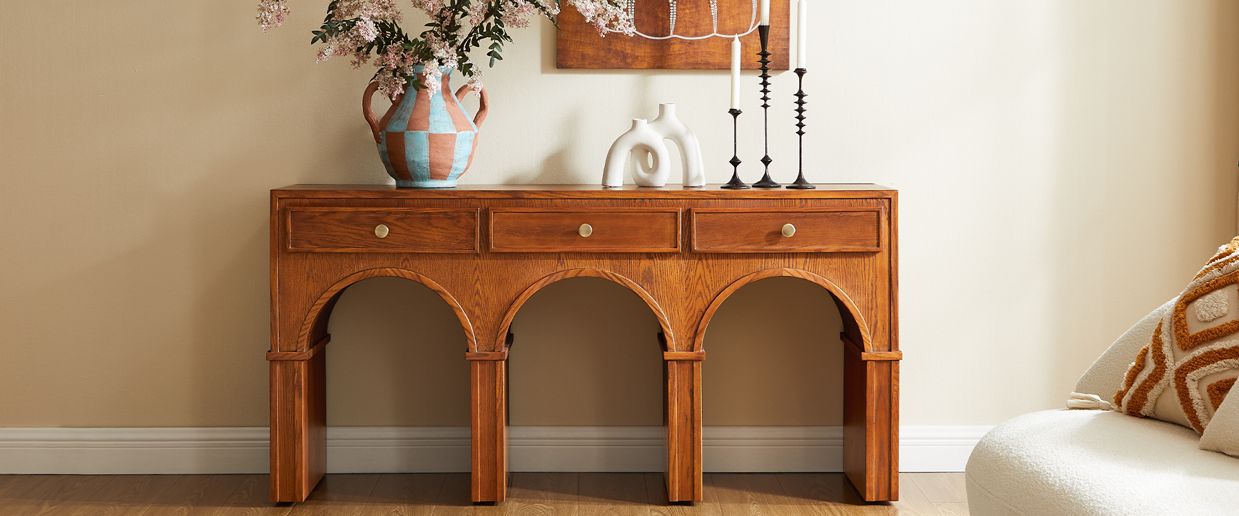 console table with drawers