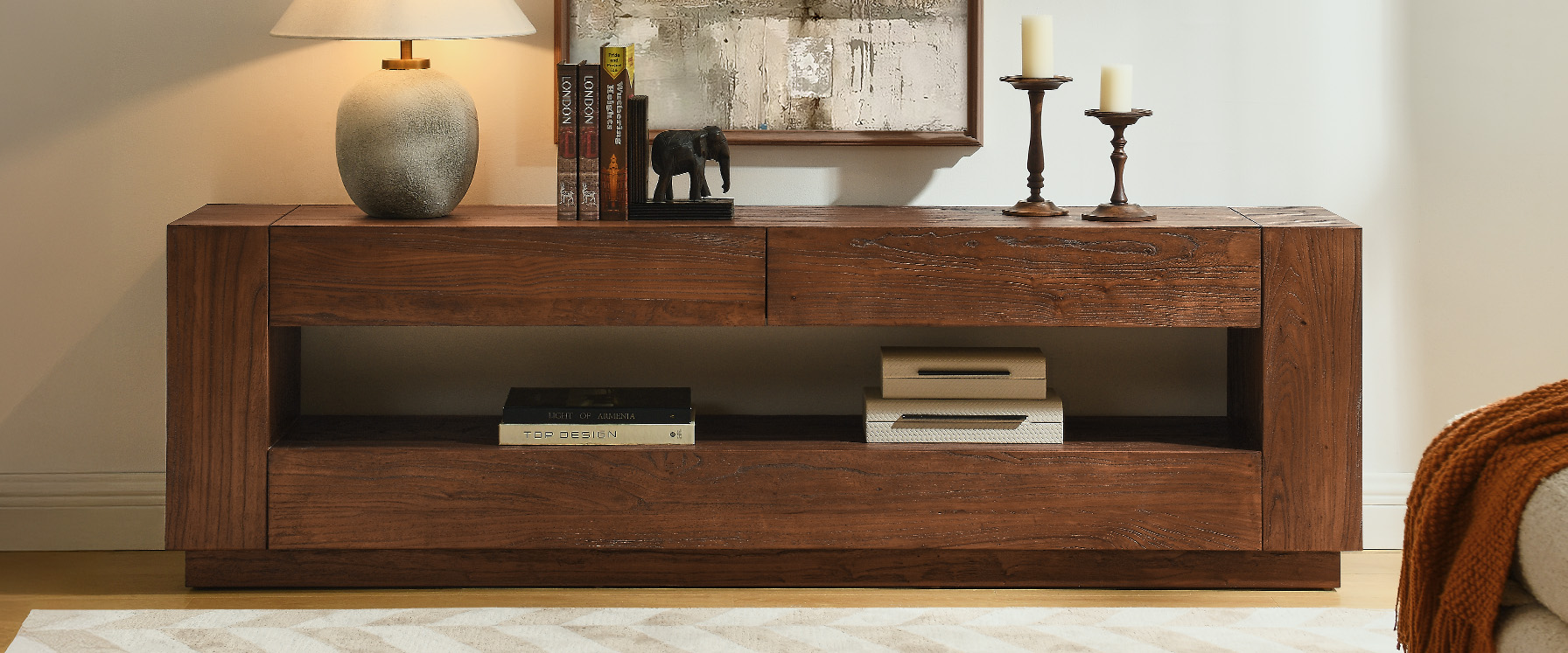 Brown Wood TV Stand