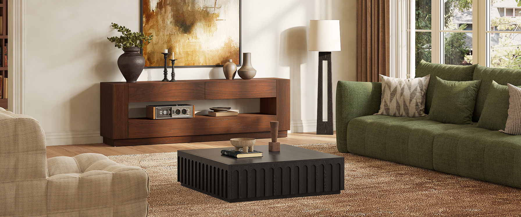 Brown Wood TV Stand