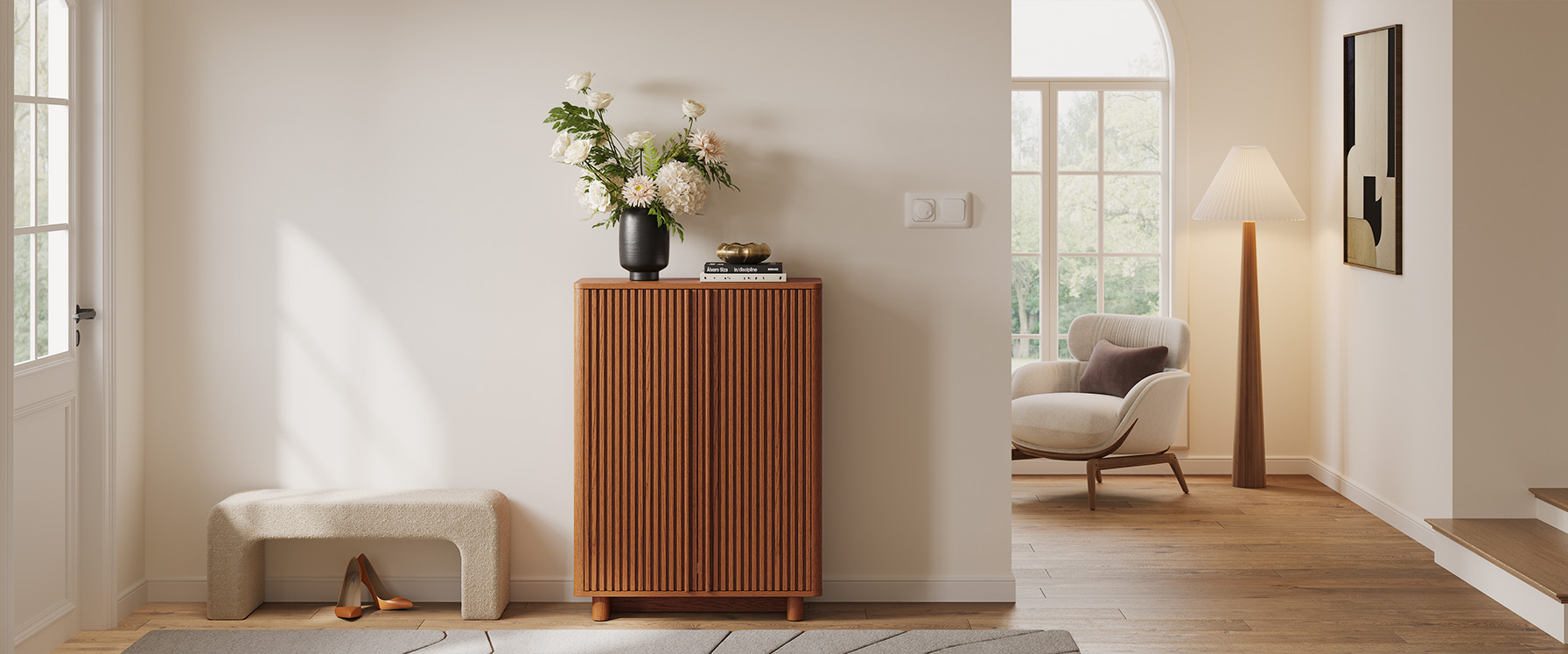 Fluted Shoe Storage