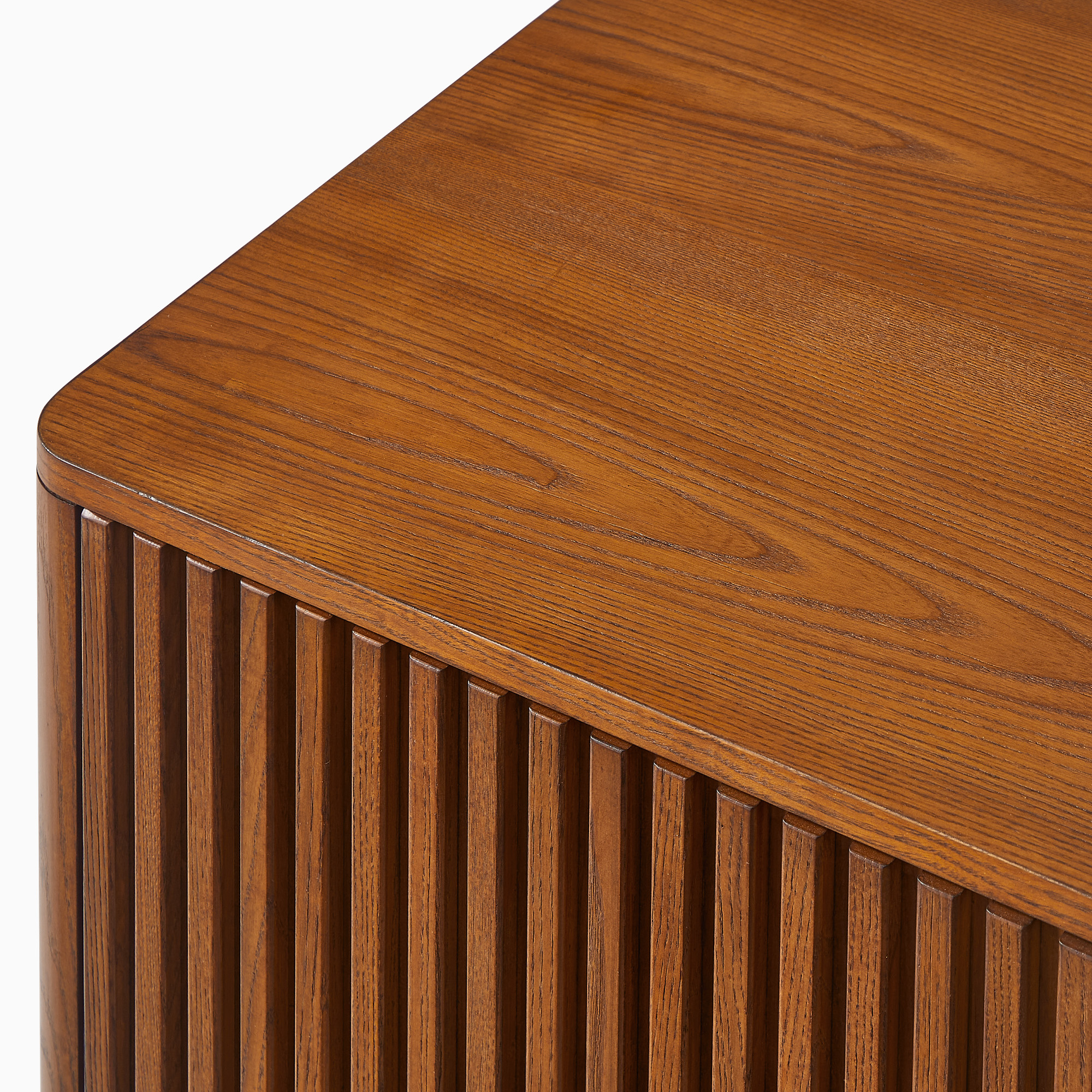 Sabina 84 inch Fluted Solid Ash Wood TV Stand | HERNEST