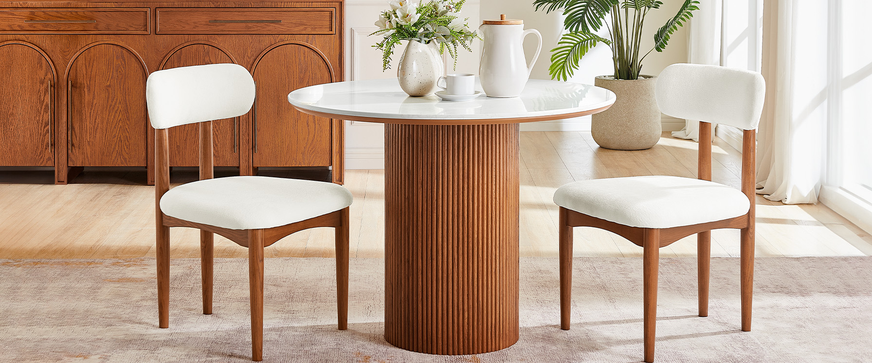 39" Small Marble Stone Dining Table for Breakfast Nook