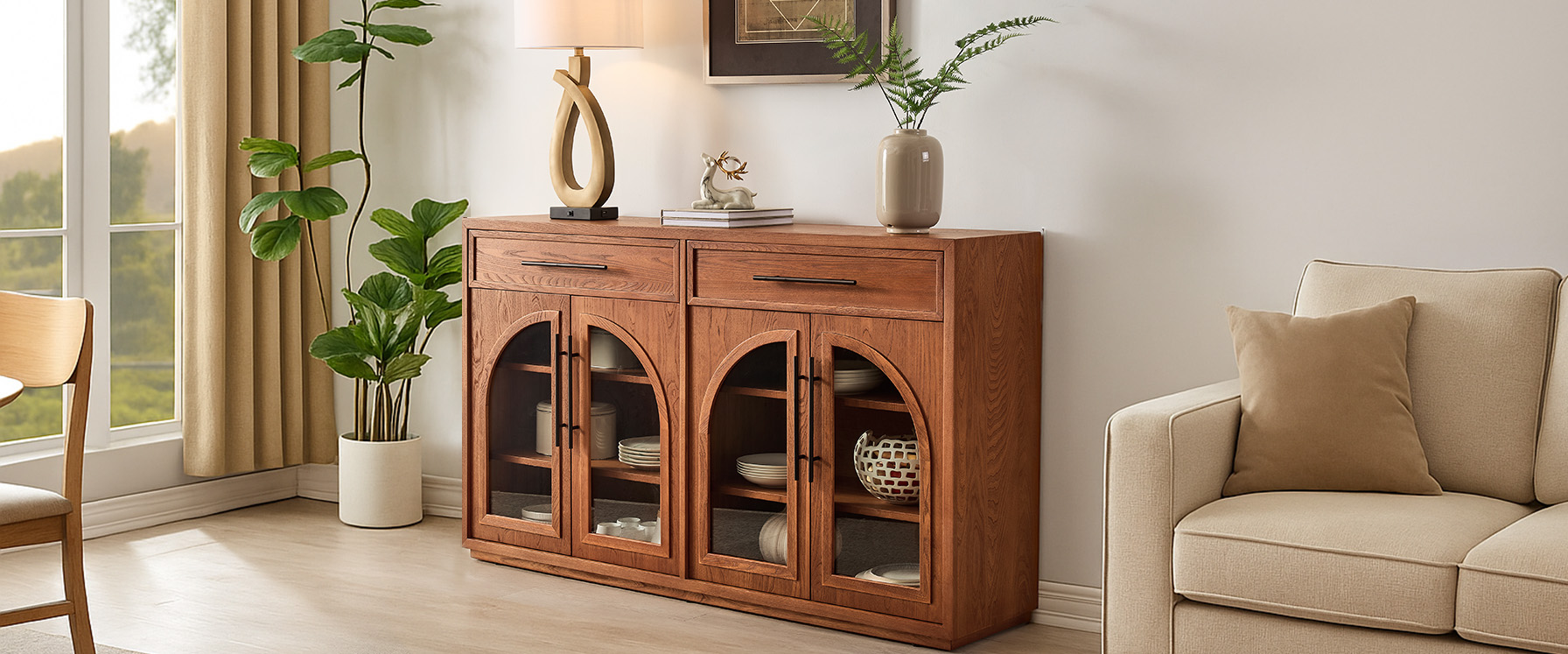 Walnut Wood Sideboard