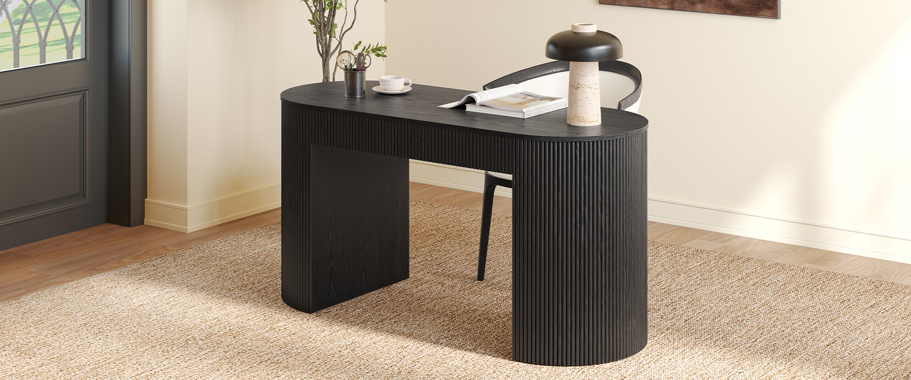 walnut office desk for working