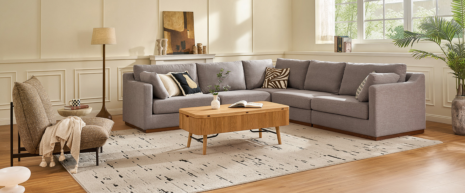 grey modular sectional sofa