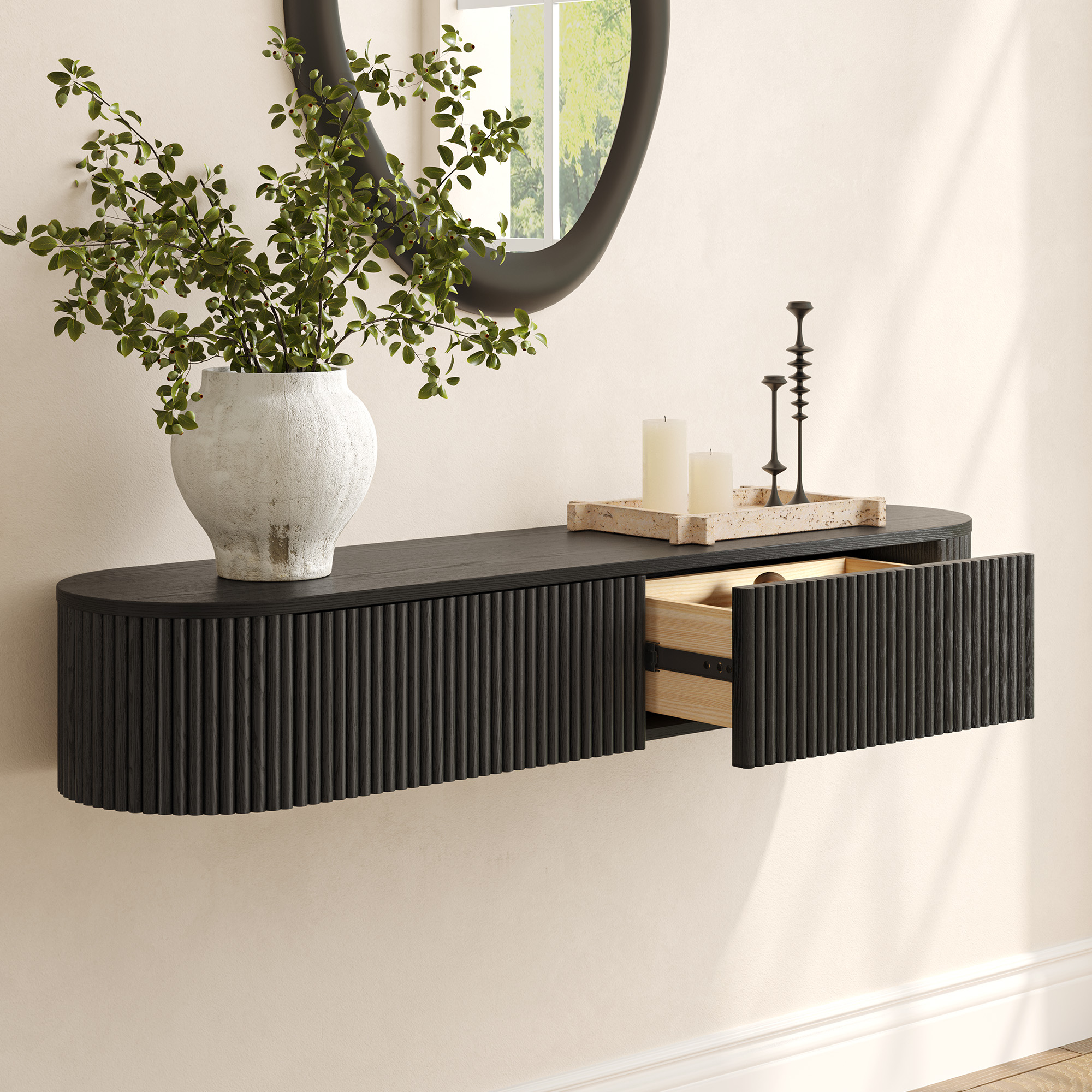 47" Black Floating … - image