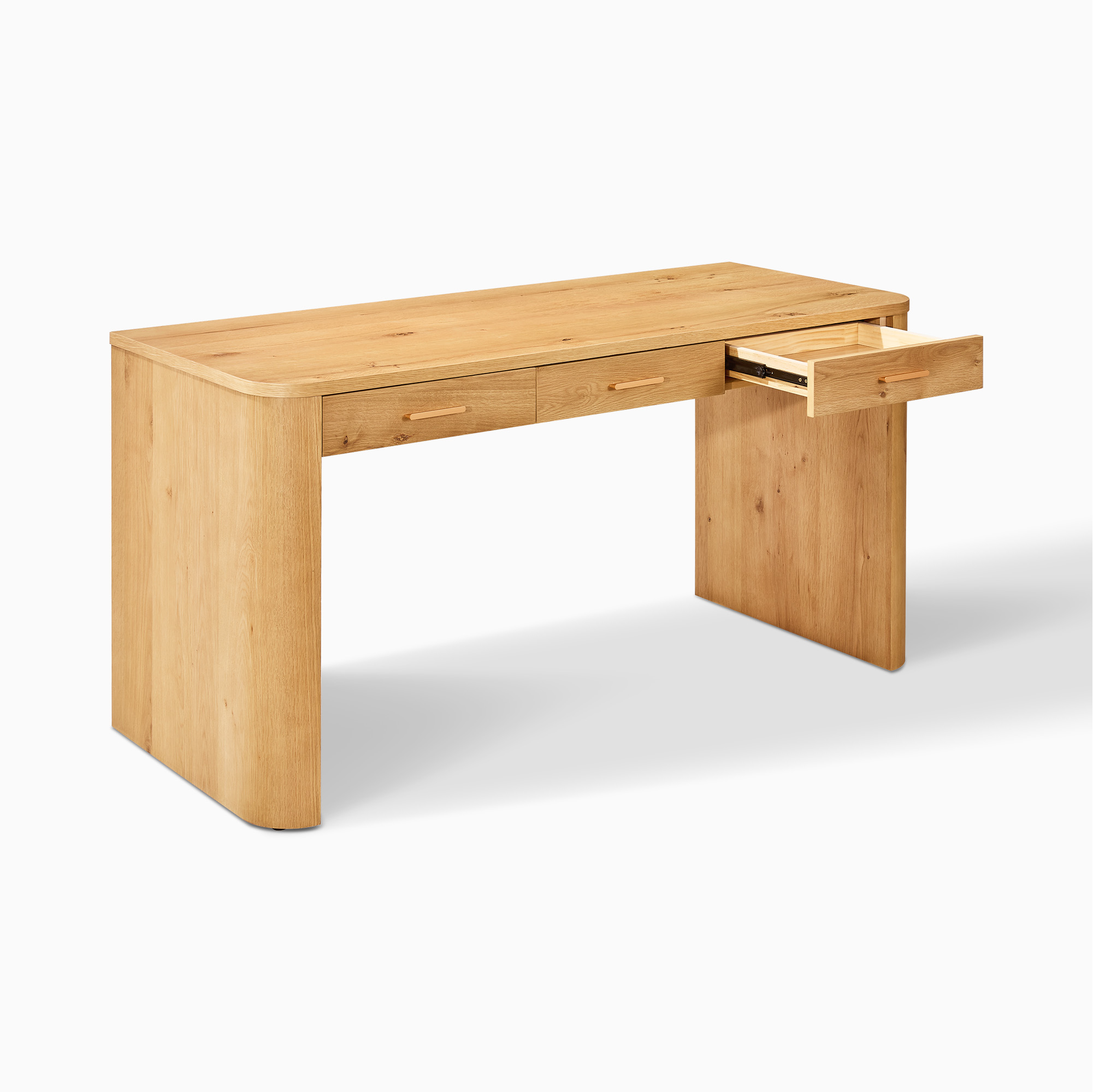 Himmel 60 Inch Modern Solid Wood Office Desk with 3 Storage