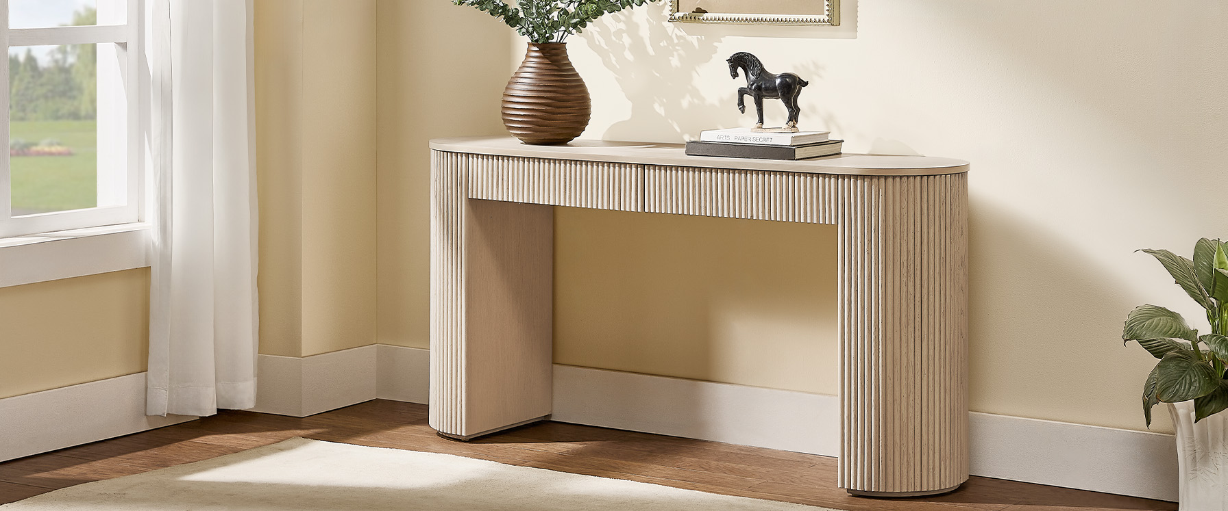 fluted console table