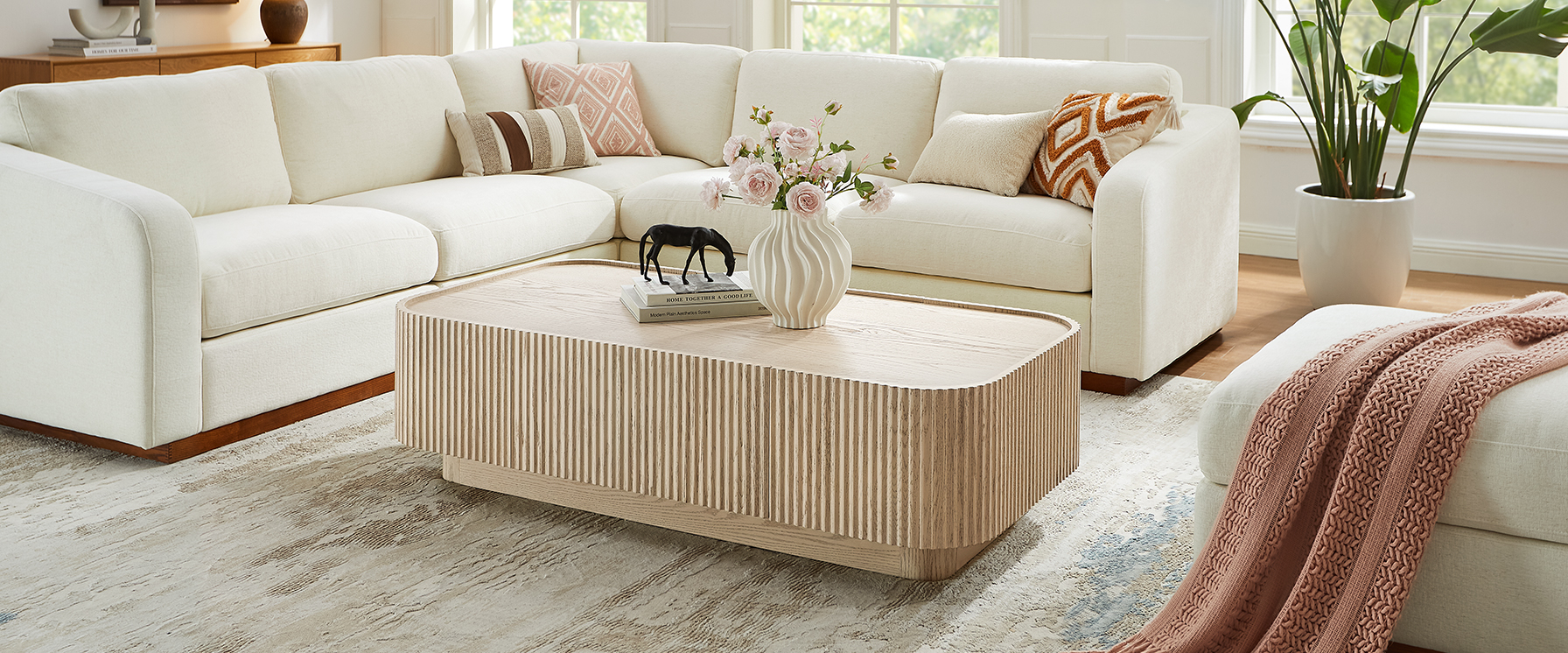 Oak Fluted Coffee Table