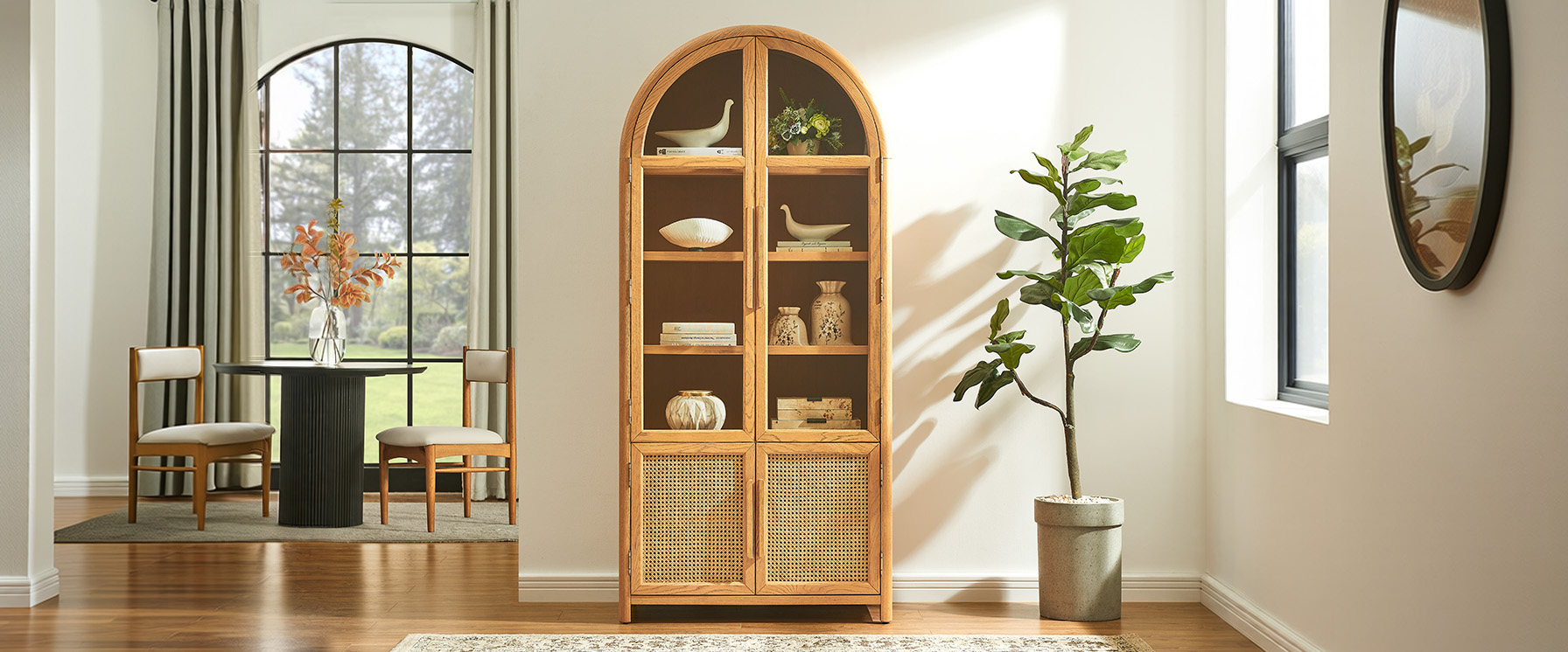 arched display cabinet