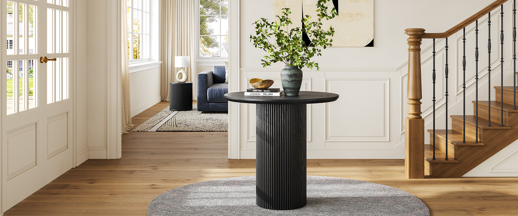 oak round dining table