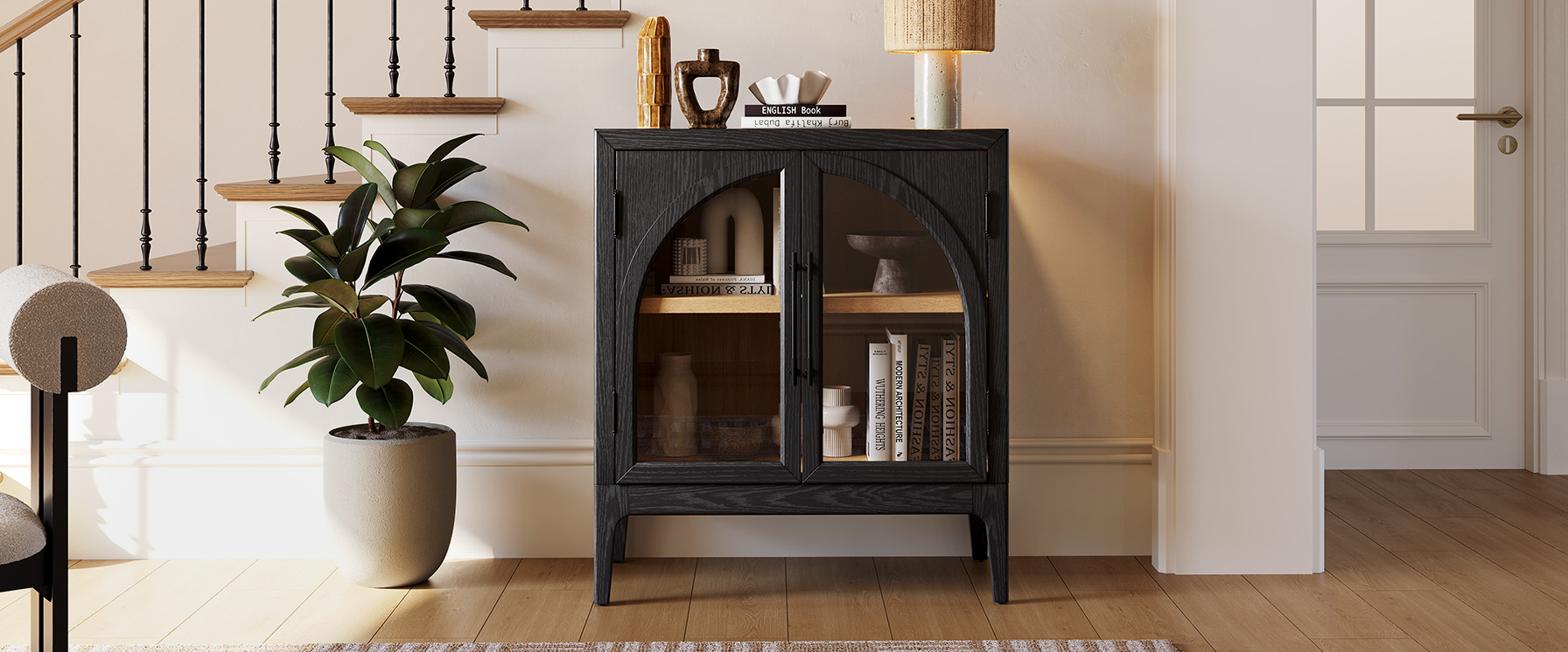 Oak Arched Cabinet